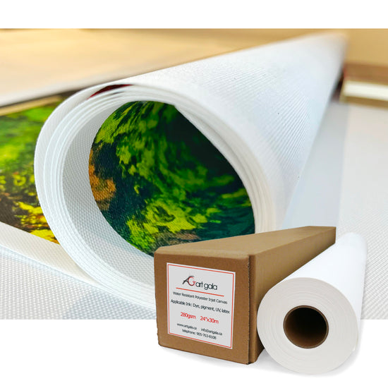 ArtGala Canvas Roll 24"x99'(30m) 280g White Matte - Premium Water Resistant 100% Polyester Inkjet Canvas