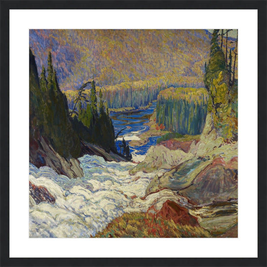 Falls, Montreal River - Framed Fine Art Paper Print, 24x24" (20x20")
