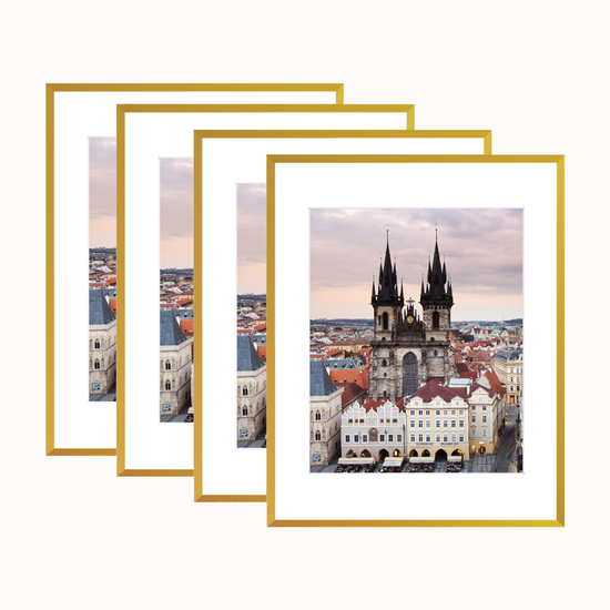 Artgala Metal Picture Frame, Golden Aluminum, 3/8" 1cm Versatile Frame Set for Wall Art