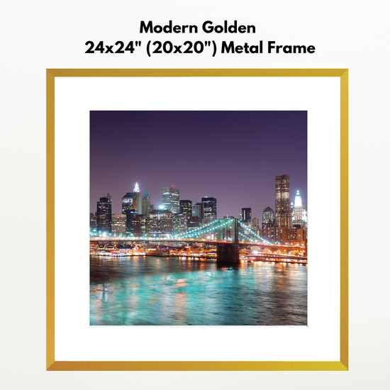 Artgala Metal Picture Frame, 24x24", Golden Aluminum