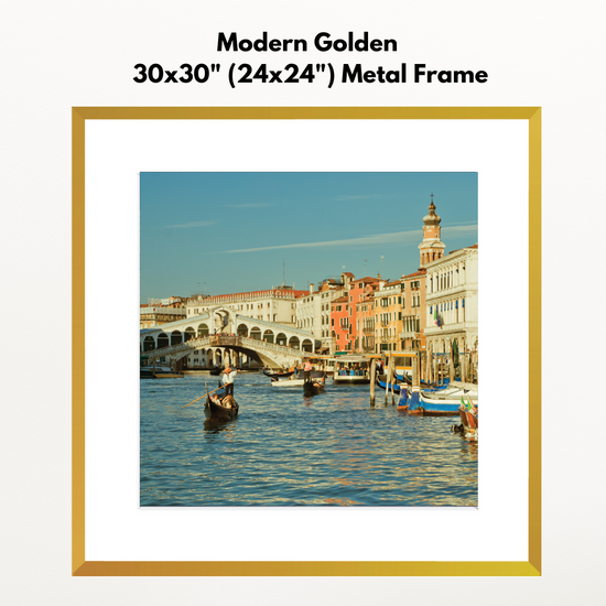 Artgala Metal Picture Frame, 30x30", Golden Aluminum