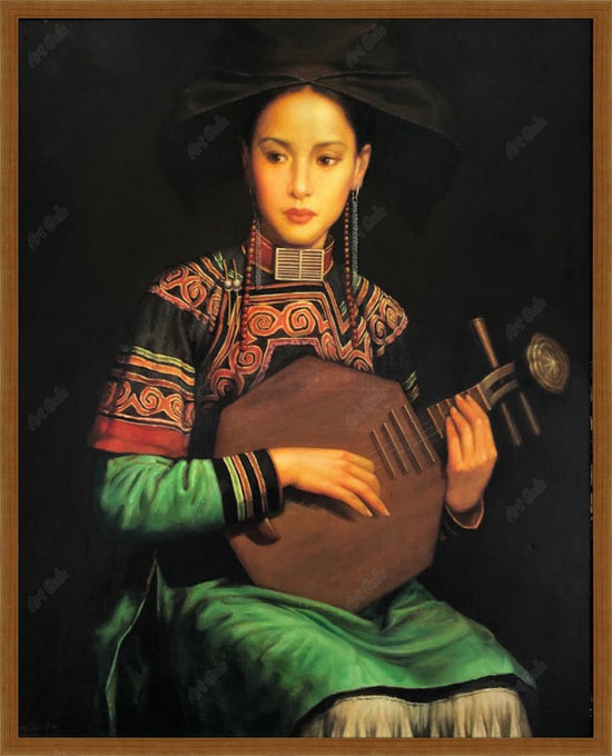 The Girl of Yi Nation Holding Yueqin / Oil on Canvas