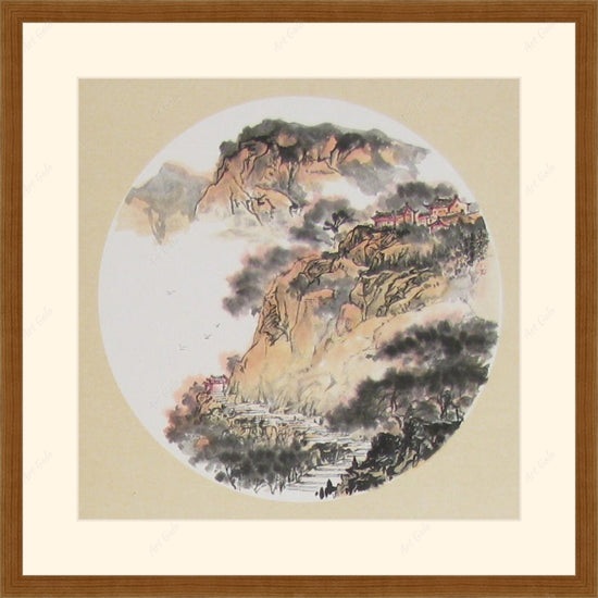 山路通寺门-小斗方 / Original Chinese Painting