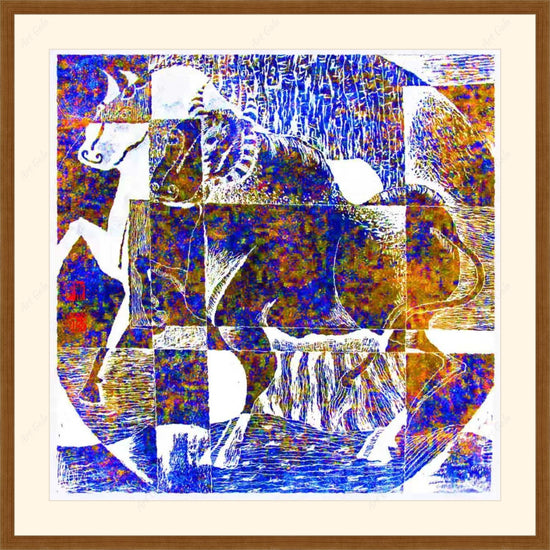 Oxen / Tinfoil Material Painting