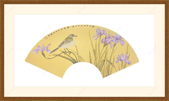 紫色鸢尾花小鸟 Purple Iris with Bird / Original Chinese Painting