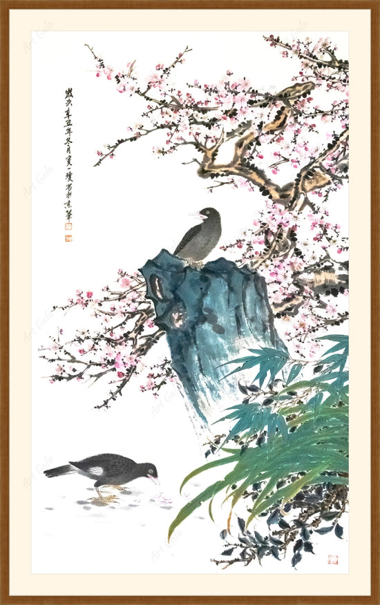 红梅八哥图 Myna and Red Prunus / ORIGINAL Chinese Painting