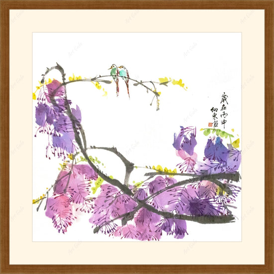 翠鸟立花枝 Kingfisher With Flower Branches / Original Chinese Paintin