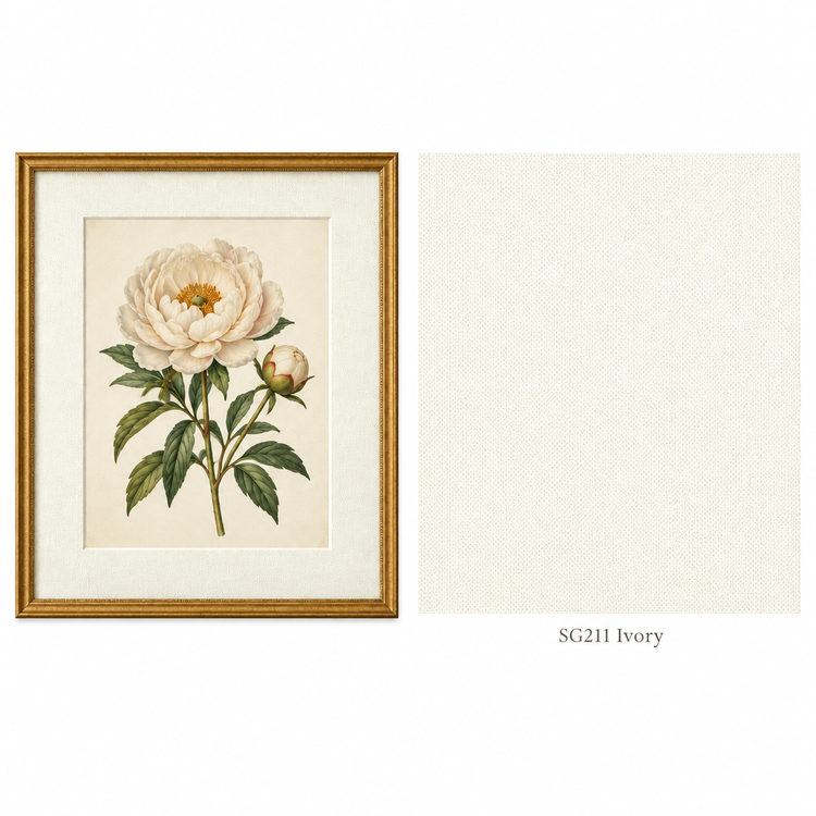 SG211 Ivory matboard: framed artwork and colour swatch
