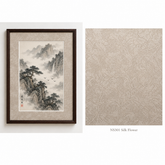 NS301 Silk Flower matboard framing a Chinese ink painting, with colour swatch