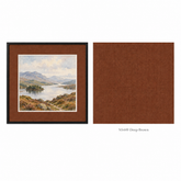 NS449 Deep Brown matboard: framed artwork and colour swatch