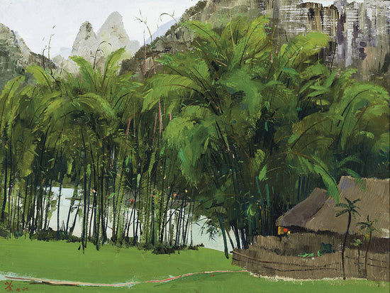 Households and Bamboos of The Li River