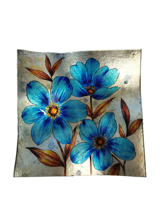 Blue Flower-Tesoro Mio Plates (square)