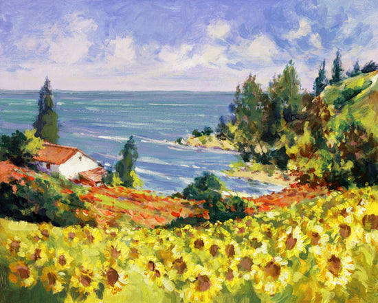 Sunflower field by the Sea