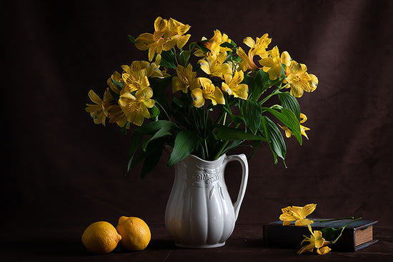 Yellow Flowers and Fruits, Still Life