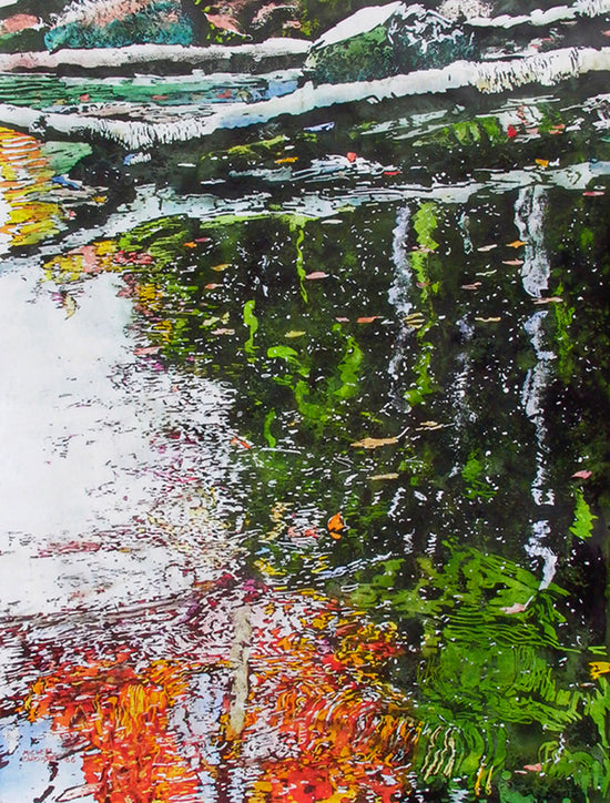 Birches Across the Pond Autumn Reflection